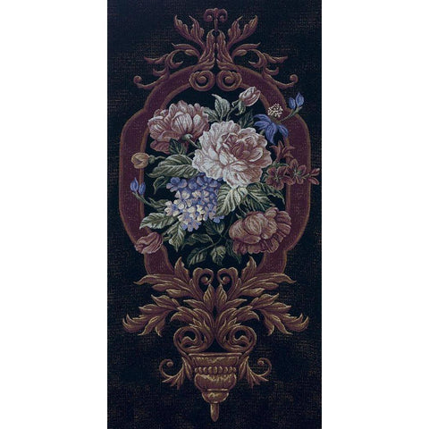 Rose Tapestry II Black Modern Wood Framed Art Print with Double Matting by Riddle and Co. LLC,