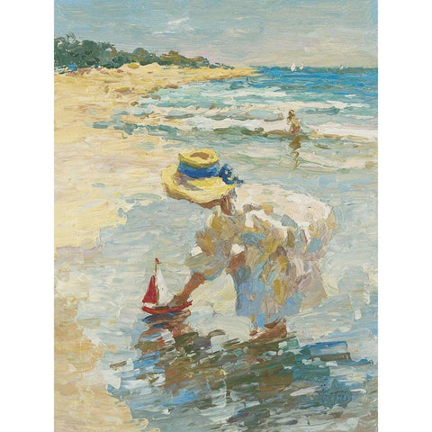 Seaside Summer II Gold Ornate Wood Framed Art Print with Double Matting by Vitali