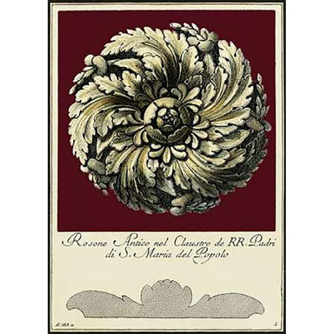 Rosone Antico IV White Modern Wood Framed Art Print by Guerra