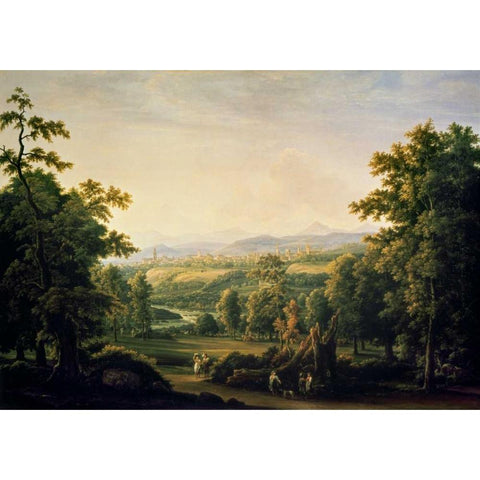 Near Russian Village Gold Ornate Wood Framed Art Print with Double Matting by Matveev, Feodor