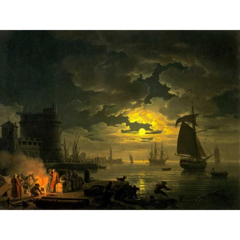 Black Modern Wood Framed Art Print by Vernet, Claude Joseph