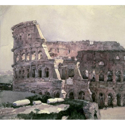 The Roman Colosseum Gold Ornate Wood Framed Art Print with Double Matting by Surikov, Vasilii