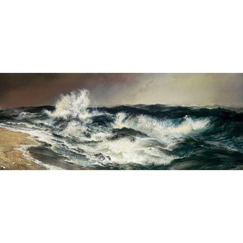 The Much Resounding Sea White Modern Wood Framed Art Print by Moran, Thomas