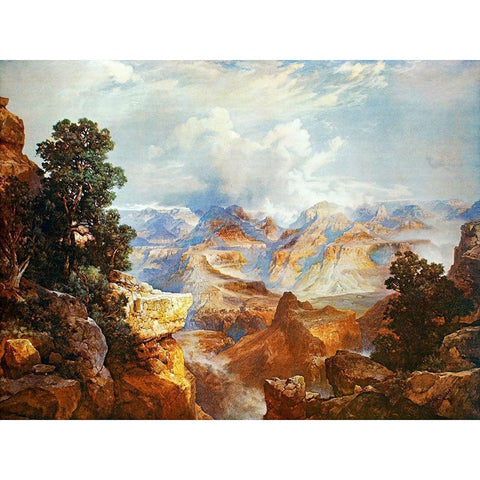 The Grand Canyon 1912 Gold Ornate Wood Framed Art Print with Double Matting by Moran, Thomas