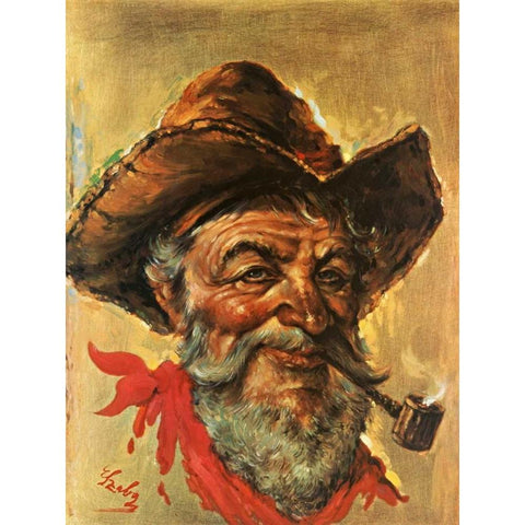 Tombstone Pete White Modern Wood Framed Art Print by Szabo, Endre