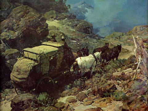 Across The Big Divide White Modern Wood Framed Art Print with Double Matting by Johnson, David