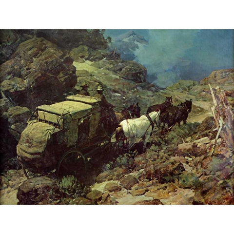 Across The Big Divide Black Modern Wood Framed Art Print with Double Matting by Johnson, David