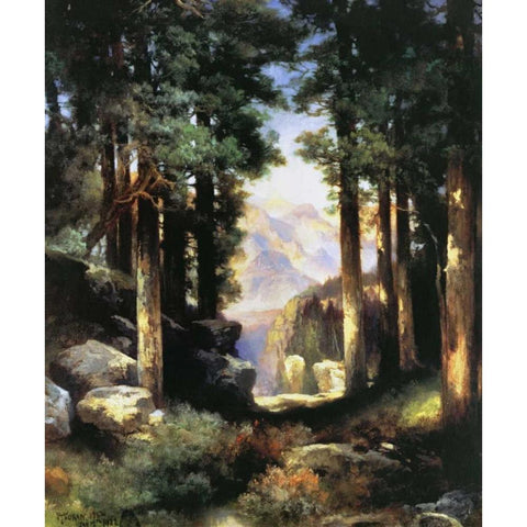 Grand Canyon of the Colorado White Modern Wood Framed Art Print by Moran, Thomas