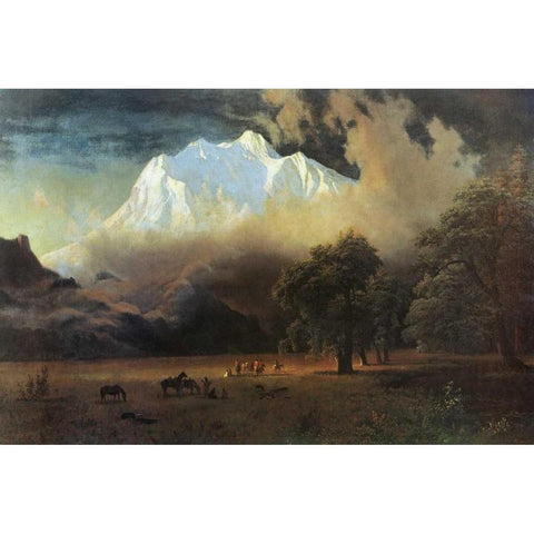 Mount Adams, Washington Black Modern Wood Framed Art Print with Double Matting by Bierstadt, Albert