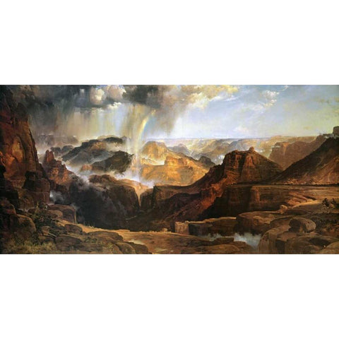 The Chasm of the Colorado Black Modern Wood Framed Art Print with Double Matting by Moran, Thomas