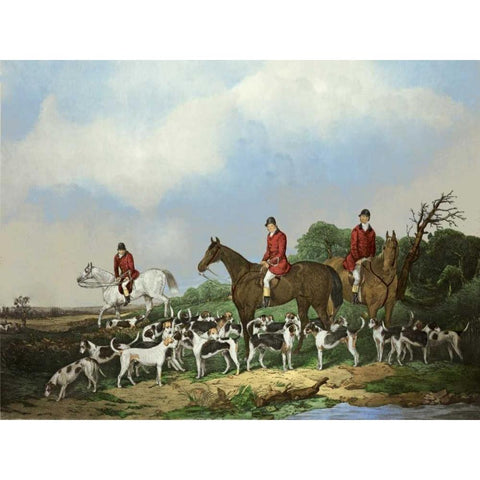 The Old Berkshire Hunt Gold Ornate Wood Framed Art Print with Double Matting by Goode