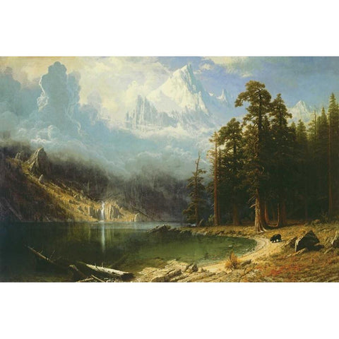Mount Corcoran Black Modern Wood Framed Art Print by Bierstadt, Albert