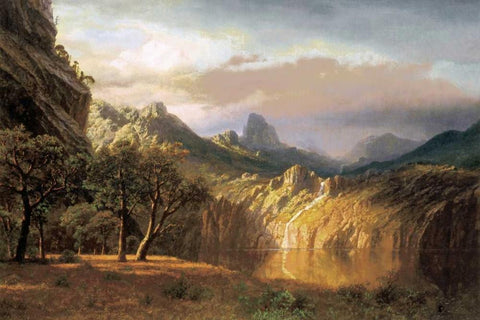 In the Valley White Modern Wood Framed Art Print with Double Matting by Bierstadt, Albert
