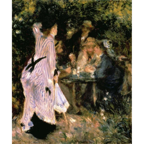 Au Jardin Du Moulin Black Modern Wood Framed Art Print with Double Matting by Renoir, Pierre-Auguste