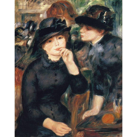 Girls In Black Gold Ornate Wood Framed Art Print with Double Matting by Renoir, Pierre-Auguste