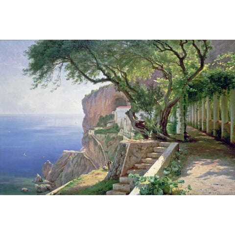 Amalfi Black Modern Wood Framed Art Print by Aagaard, Carl Frederic