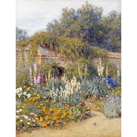 Gertrude Jekylls Garden, Munstead Wood Black Modern Wood Framed Art Print by Allingham, Helen