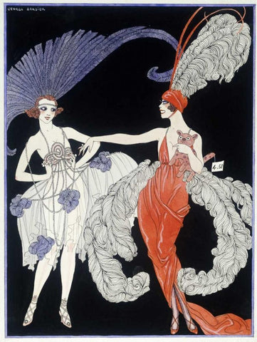 The Purchase Black Ornate Wood Framed Art Print with Double Matting by Barbier, Georges