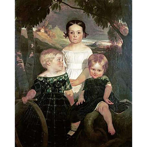 The Bromley Children Gold Ornate Wood Framed Art Print with Double Matting by Brown, Ford Maddox