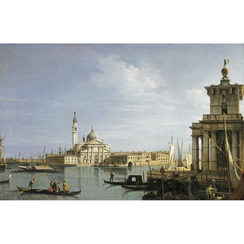 The Island of San Giorgio Maggiore, Venice White Modern Wood Framed Art Print by Canal, Giovanni Antonio