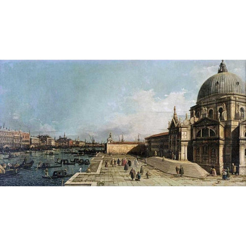 The Entrance To The Grand Canal, Venice Black Modern Wood Framed Art Print by Canal, Giovanni Antonio