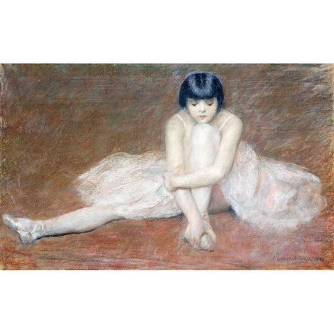 The Ballet Dancer Black Modern Wood Framed Art Print with Double Matting by Carrier-Belleuse, Pierre