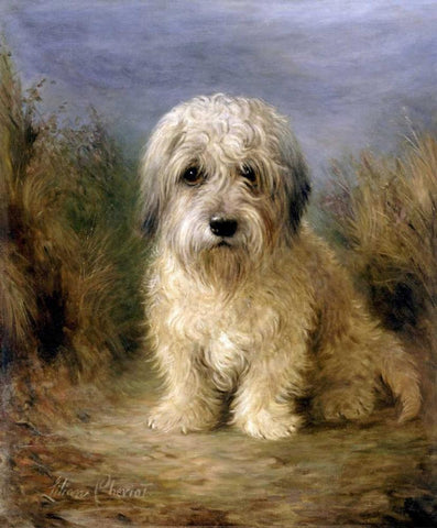 A Dandie Dinmont Black Ornate Wood Framed Art Print with Double Matting by Cheviot, Lilian