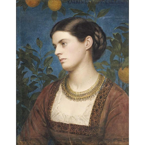 Katrine, Countess Cowper Black Modern Wood Framed Art Print with Double Matting by Clifford, Edward