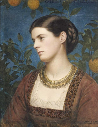 Katrine, Countess Cowper White Modern Wood Framed Art Print with Double Matting by Clifford, Edward