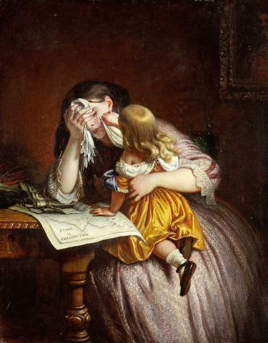 News From Sebastapol White Modern Wood Framed Art Print with Double Matting by Cope, Charles West