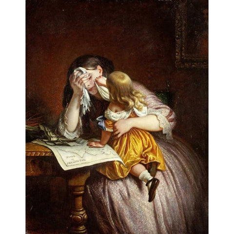News From Sebastapol Black Modern Wood Framed Art Print by Cope, Charles West