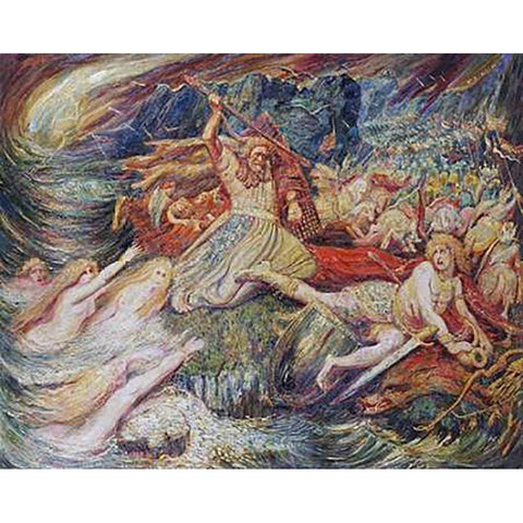 The Death of Siegfried White Modern Wood Framed Art Print by Corneille, Henri Jule Charles