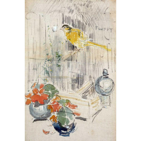 Fluffy Black Modern Wood Framed Art Print with Double Matting by Crawhill, Joseph