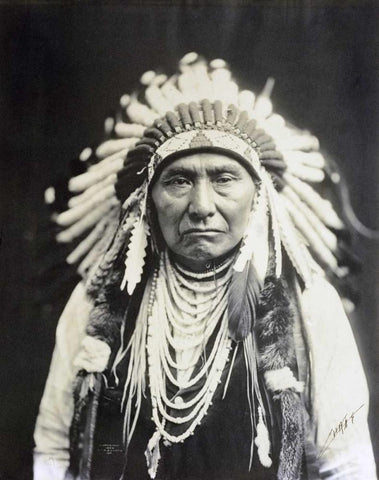 Chief Joseph, Nez Perce, 1903 White Modern Wood Framed Art Print with Double Matting by Curtis, Edward S.