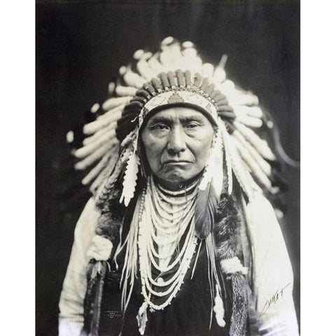 Chief Joseph, Nez Perce, 1903 Black Modern Wood Framed Art Print with Double Matting by Curtis, Edward S.