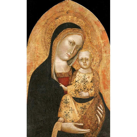The Madonna and Child Black Modern Wood Framed Art Print by Da Pisa, Giovanni Di Nicola