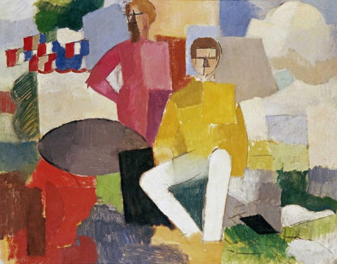 The Fourteenth of July White Modern Wood Framed Art Print with Double Matting by De La Fresnaye, Roger