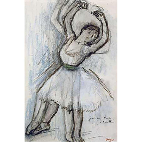 Study of a Dancer Black Modern Wood Framed Art Print with Double Matting by Degas, Edgar