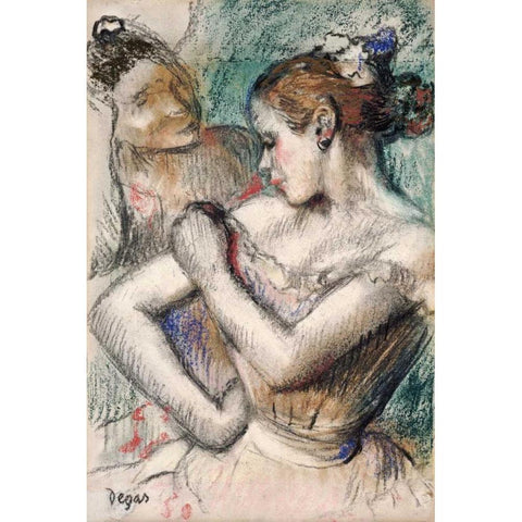 Danseuse Black Modern Wood Framed Art Print with Double Matting by Degas, Edgar