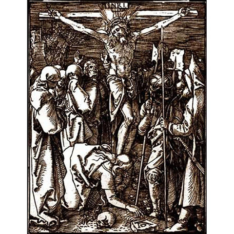 The Crucifixion White Modern Wood Framed Art Print by Durer, Albrecht