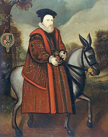 William Cecil, 1st Baron Burghley White Modern Wood Framed Art Print with Double Matting by English School