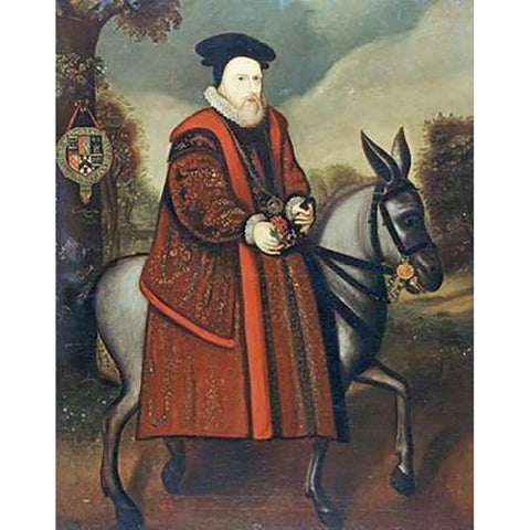 William Cecil, 1st Baron Burghley Black Modern Wood Framed Art Print with Double Matting by English School