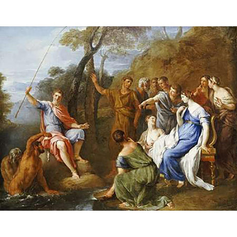 A Mythological Fishing Party White Modern Wood Framed Art Print by Fernandi, Francesco