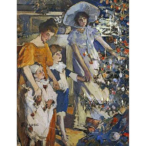 The Museumistmas Tree Gold Ornate Wood Framed Art Print with Double Matting by Stanhope Forbes, Elizabeth Adela