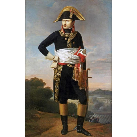 Portrait of Napoleon White Modern Wood Framed Art Print by French School