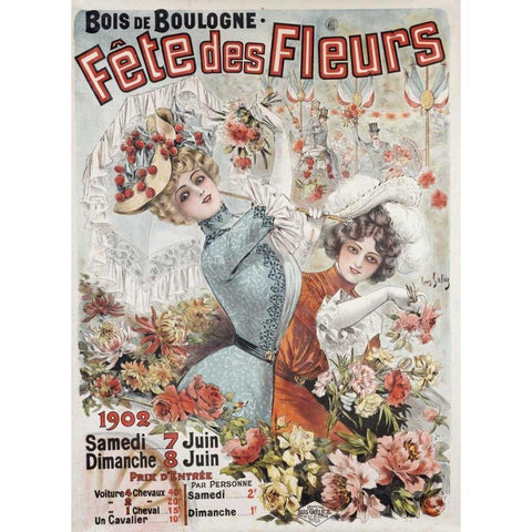 Fete Des Fleurs Black Modern Wood Framed Art Print by Galice, Louis