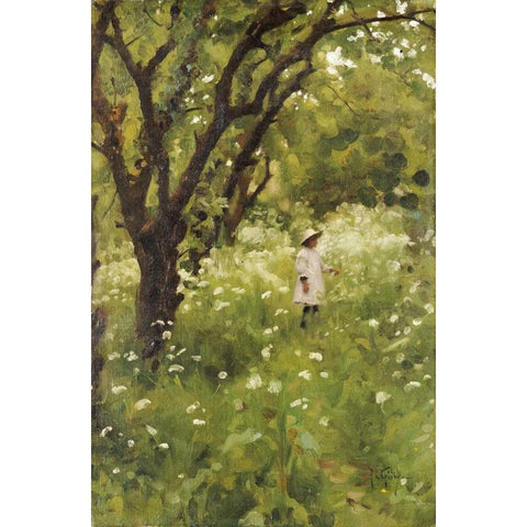 The Orchard Black Modern Wood Framed Art Print with Double Matting by Gotch, Thomas Cooper