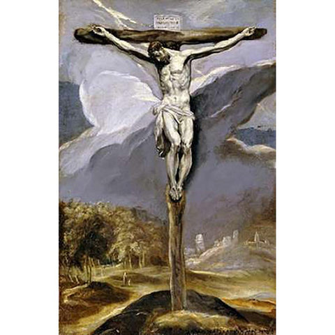 Museumist on The Cross White Modern Wood Framed Art Print by Greco, El