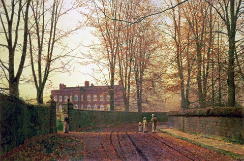 Going To Church Black Ornate Wood Framed Art Print with Double Matting by Grimshaw, John Atkinson