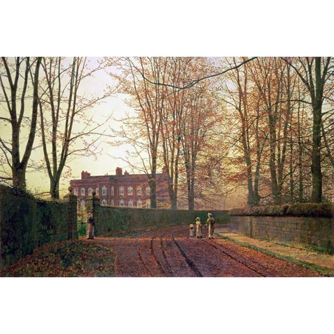 Going To Church White Modern Wood Framed Art Print by Grimshaw, John Atkinson